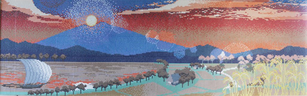 モザイクアート壁画の画像1。