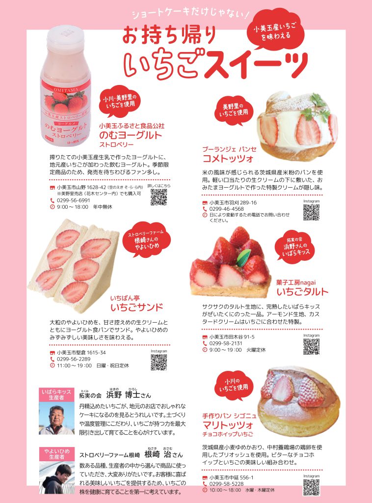 お持ち帰りいちごスイーツのチラシ画像。